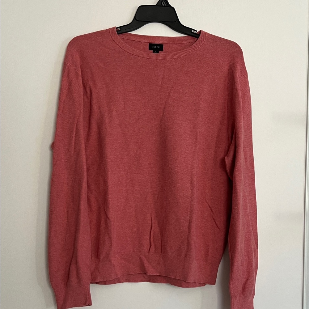 J. Crew Men's Coral Crewneck Sweater 100% Cotton size Large